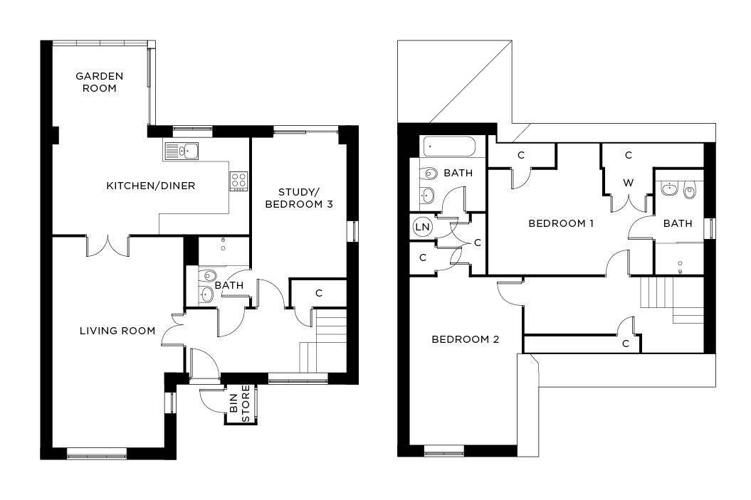 9 Hooke Court & Garage Floorplan