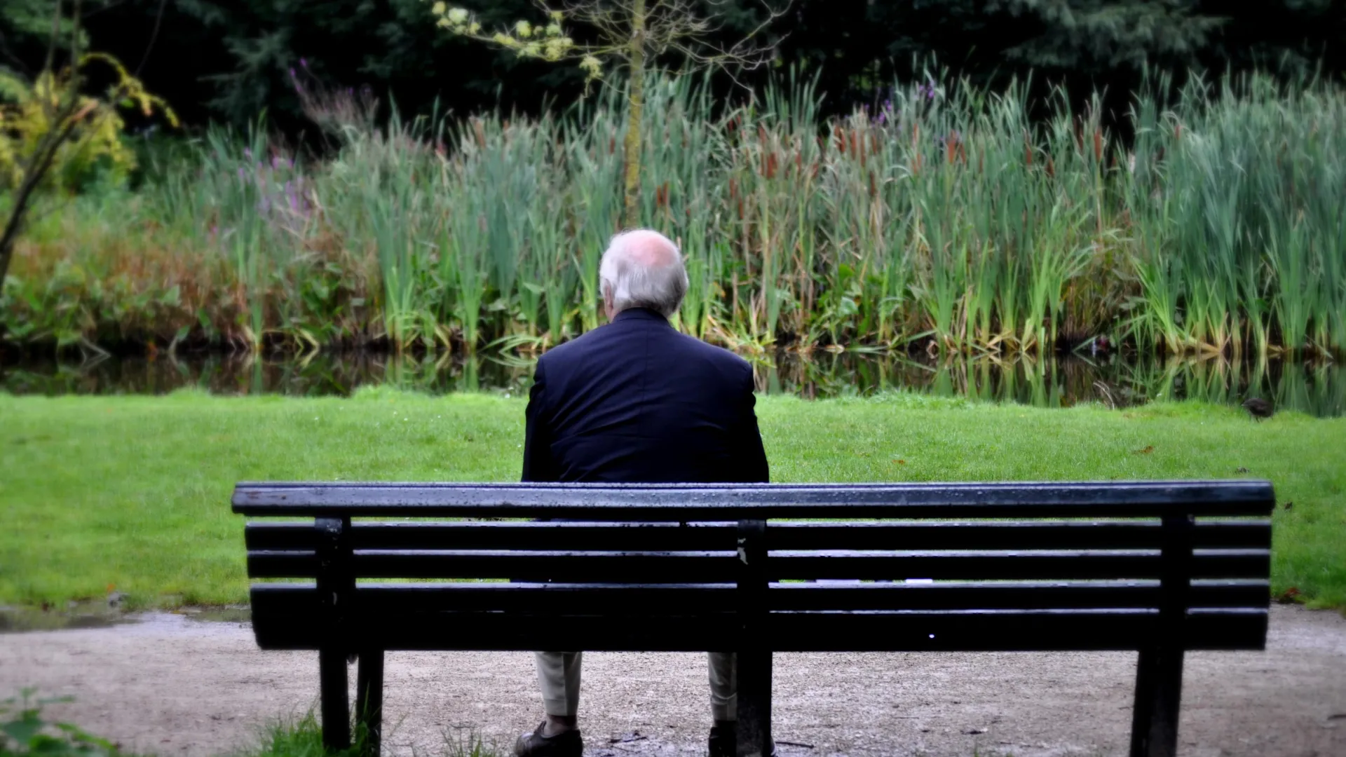 Man sat alone on a bench
