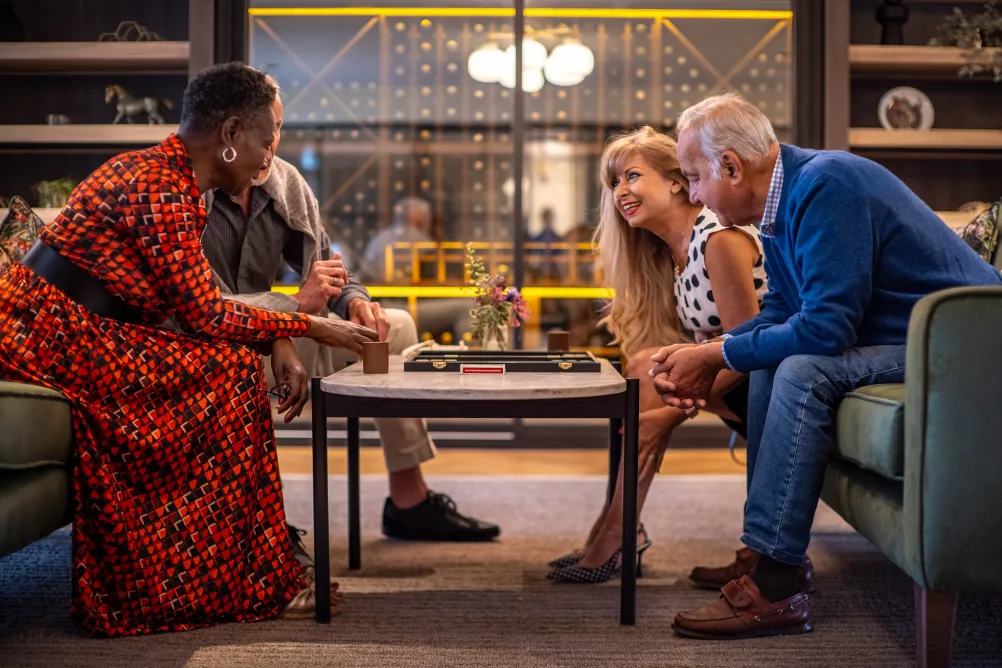 Residents playing games