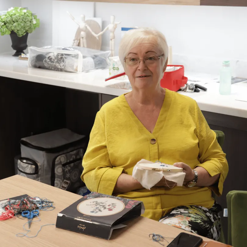 Woman sewing