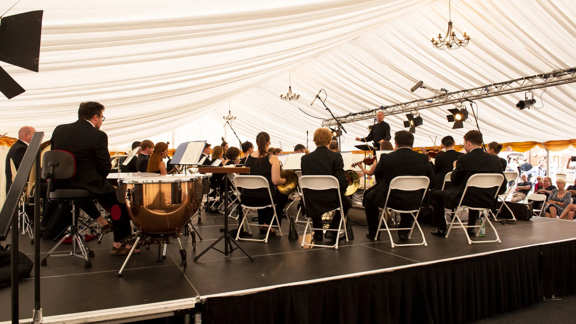 Orchestra performing at Parkfest 2018