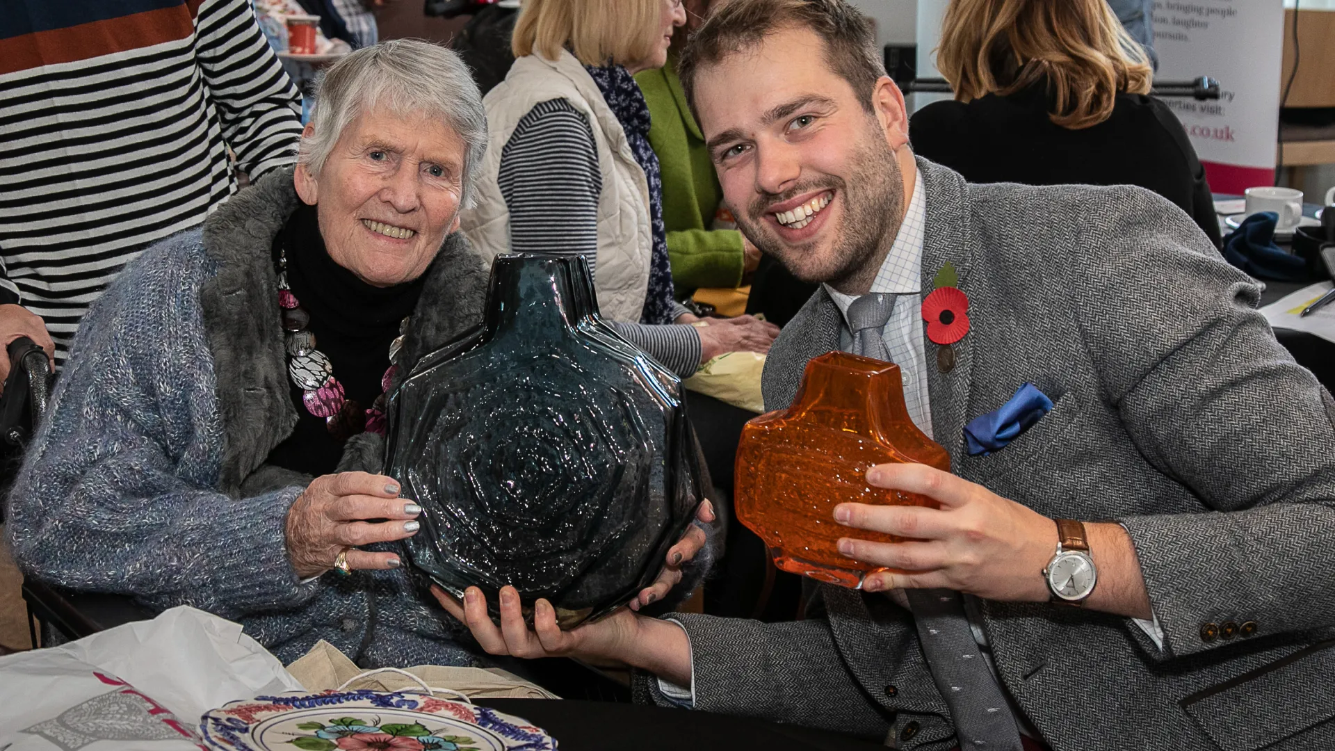 Timothy Medhurst values some vases at Bramshott Place