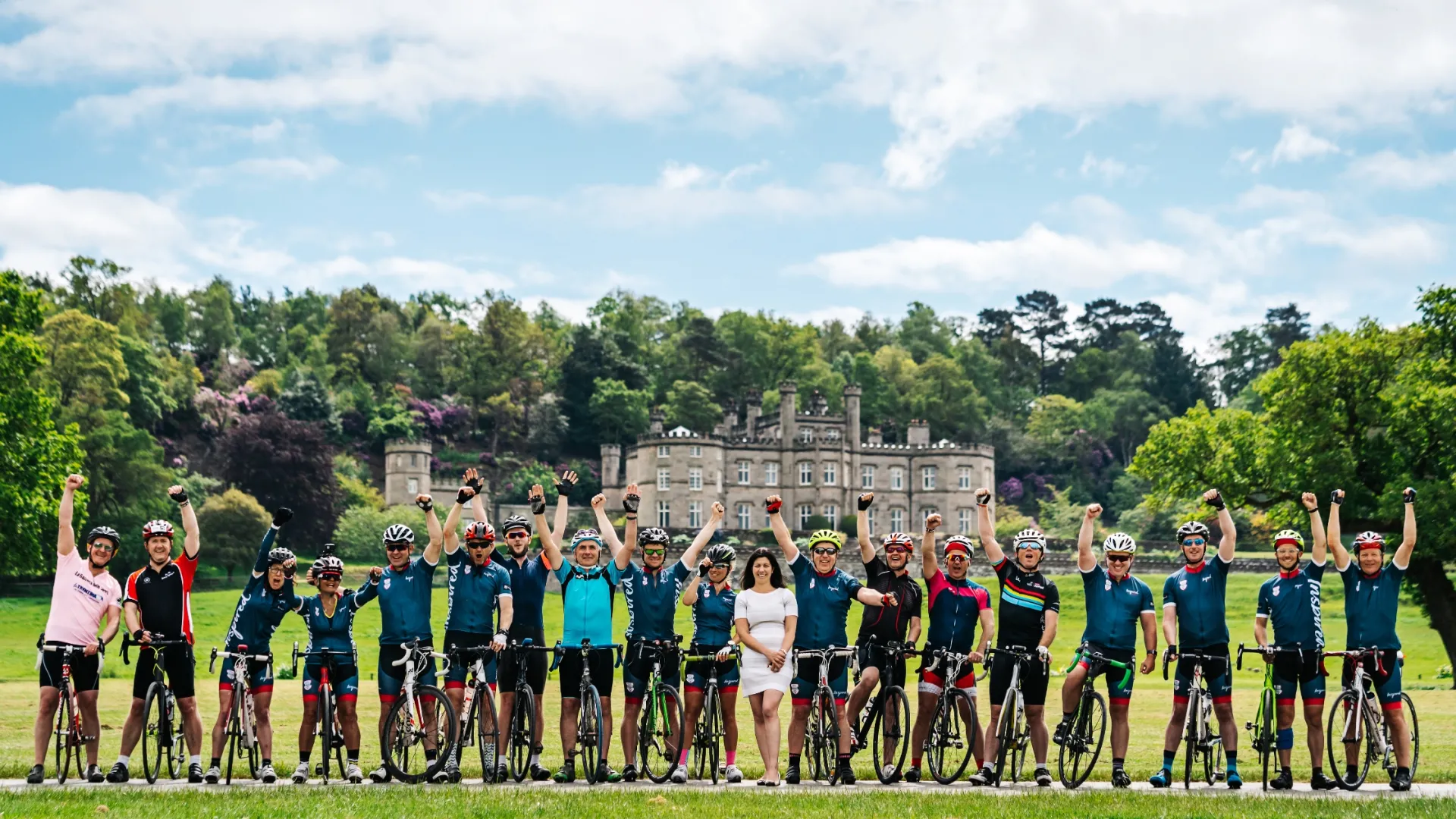 Steve Butt and the team outside Bolsworth Castle