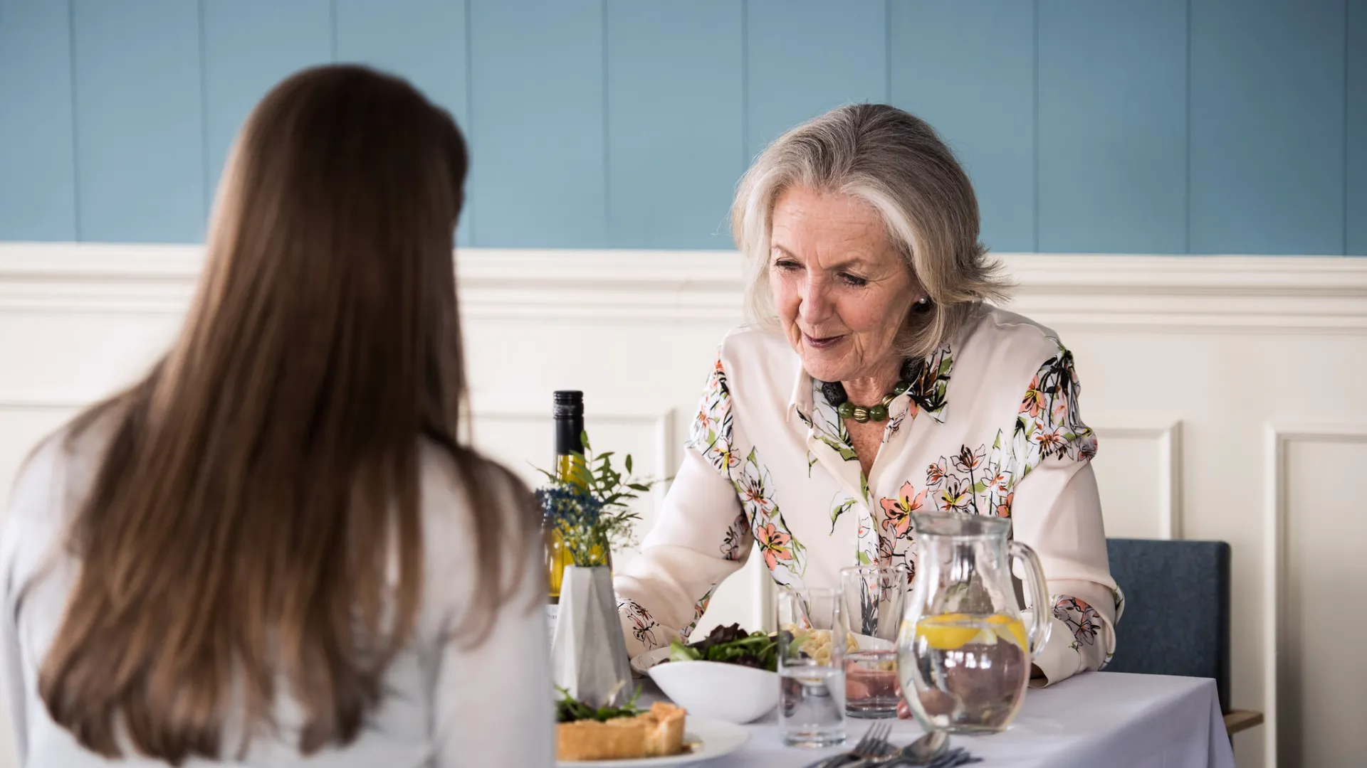 Mother and daughter out for a meal