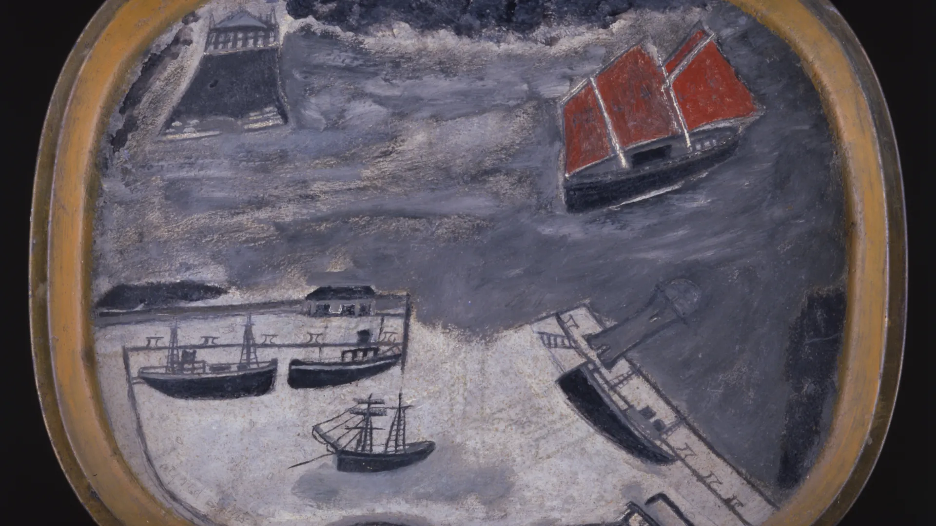 Schooner approaching the harbour’ by Alfred Wallis