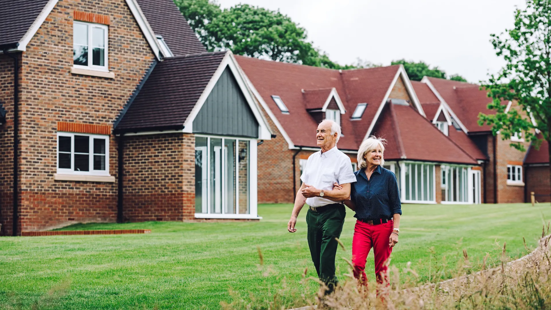 Couple walking at Bramshott Place