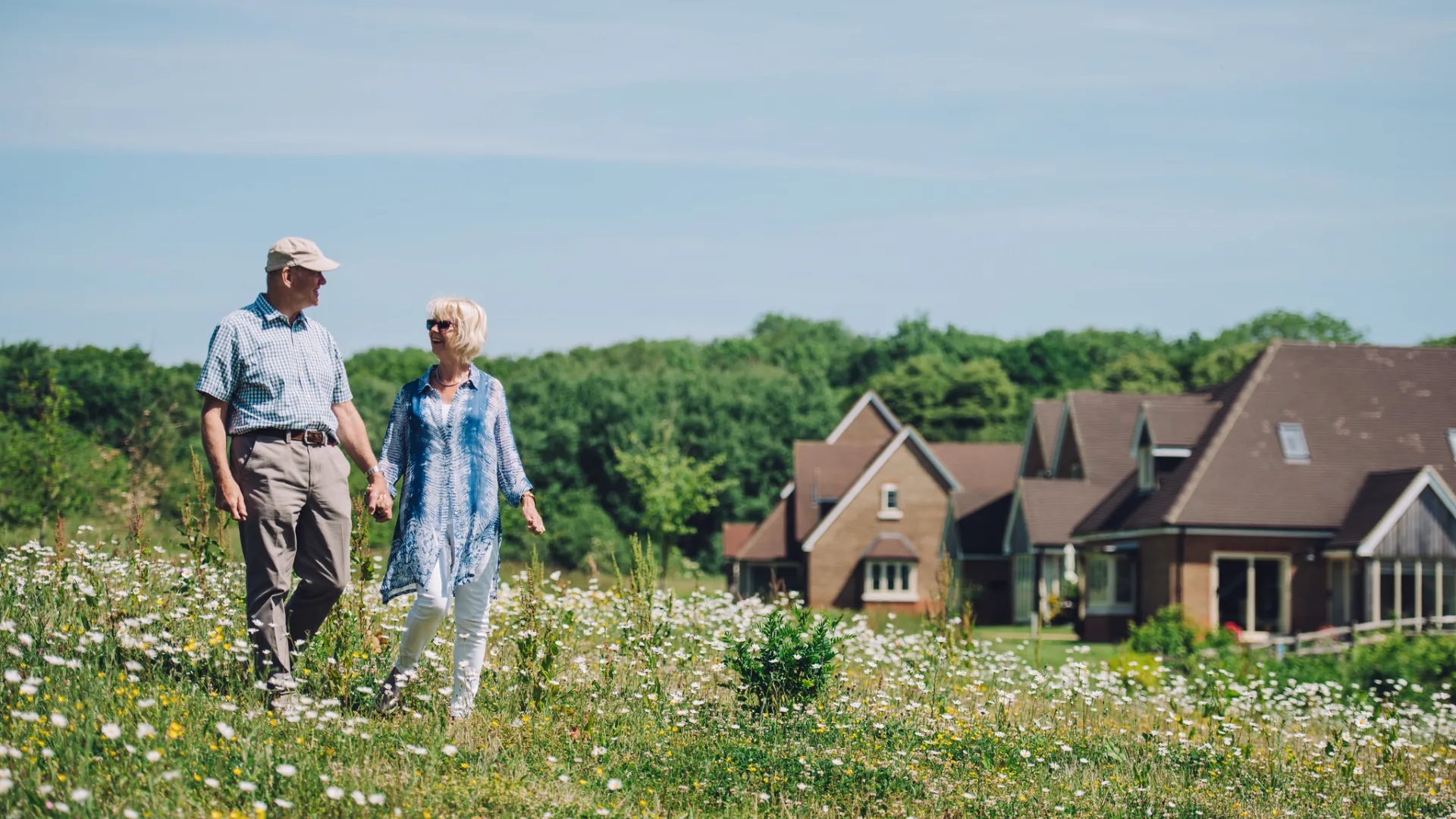 Retired Couple walking 