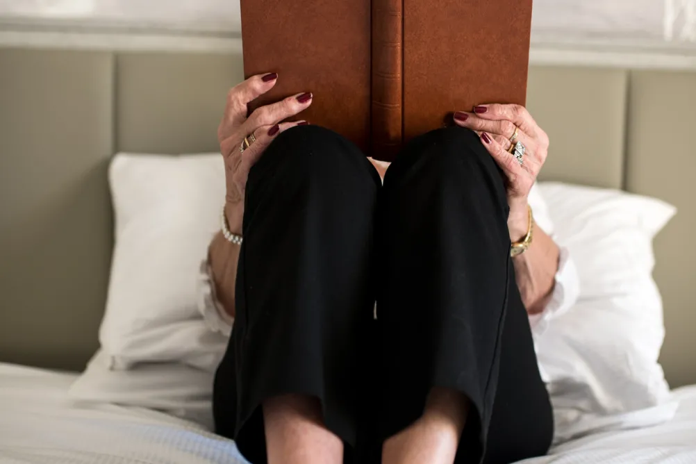 Woman reading book