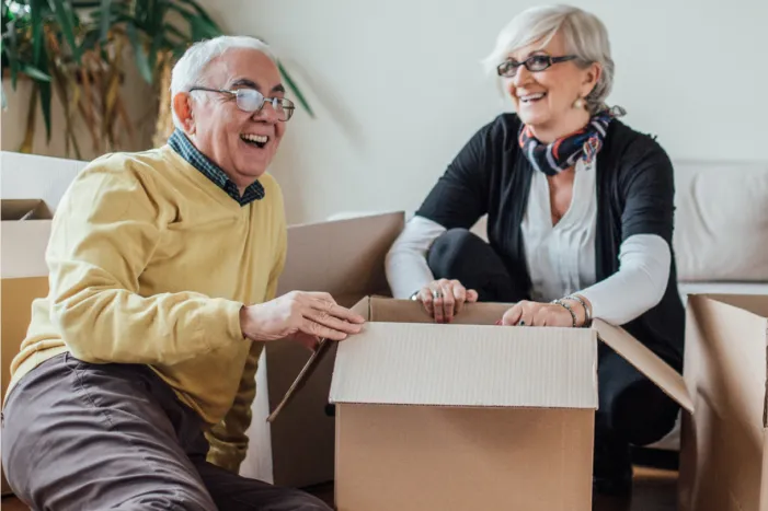 An Older Couple Moving
