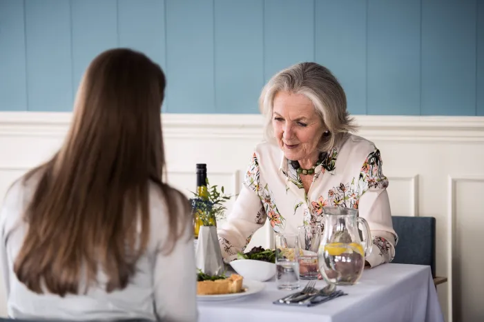 Mother and daughter out for a meal