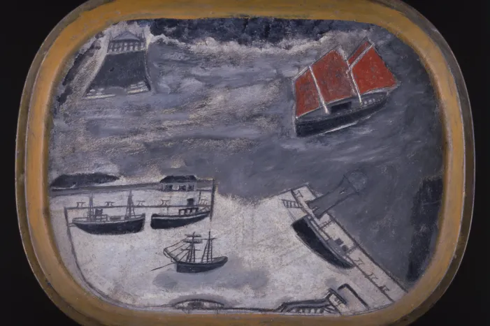 Schooner approaching the harbour’ by Alfred Wallis