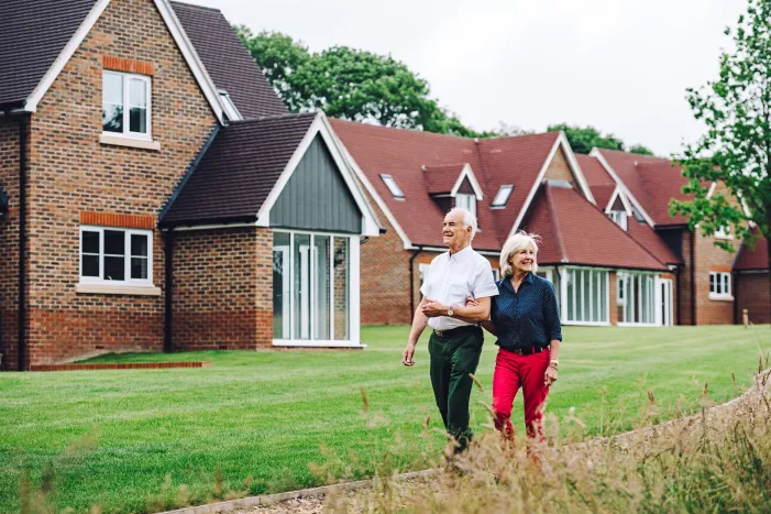 Couple walking at Bramshott Place
