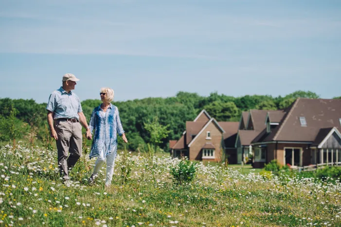 Retired Couple walking 