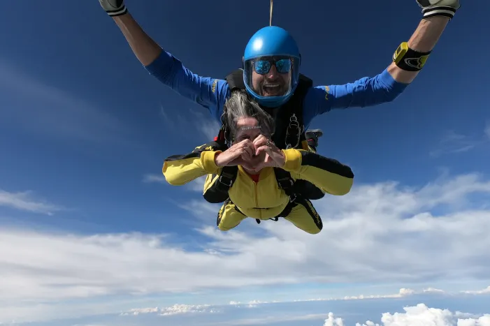 Retirees take part in skydive and hot air balloon ride as Inspired Villages makes wishes come true