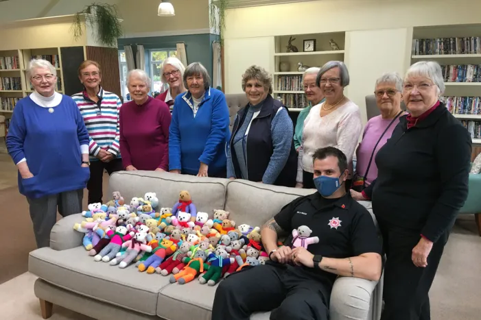 Exeter retirement village residents knit 66 trauma teddies