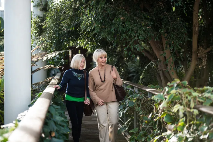 Two garden walking round gardens in Warwickshire