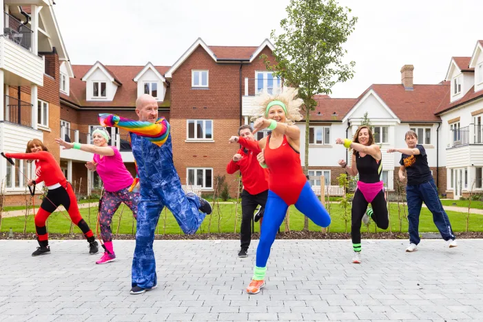 Eddie the Eagle visits Ledian Gardens to encourage pensioners to keep fit